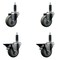 Service Caster 3.5'' Gray Poly Wheel Swivel 1'' Expanding Stem Caster Set 2 Brakes, 4PK SCC-EX20S3514-PPUB-2-PLB-2-1 - alternate 1